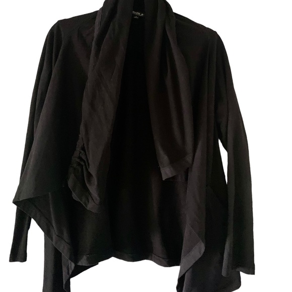Allen B By Allen Schwartz Women's Black Cardigan Cotton Hoodie Size M - Picture 3 of 10